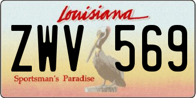 LA license plate ZWV569