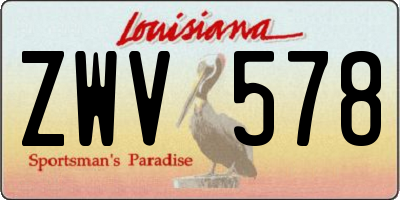 LA license plate ZWV578