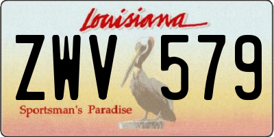 LA license plate ZWV579