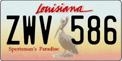 LA license plate ZWV586