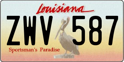 LA license plate ZWV587
