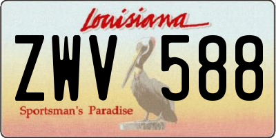 LA license plate ZWV588