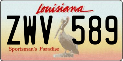 LA license plate ZWV589