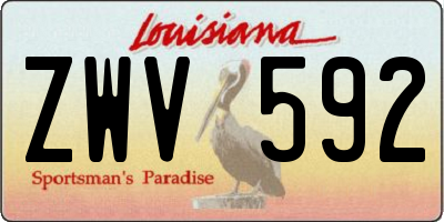 LA license plate ZWV592