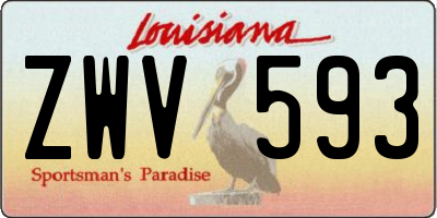 LA license plate ZWV593