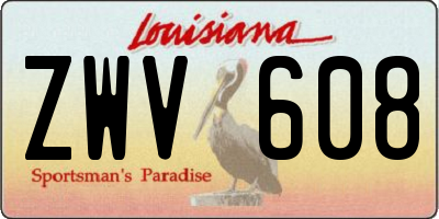 LA license plate ZWV608