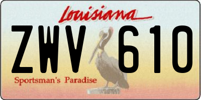 LA license plate ZWV610