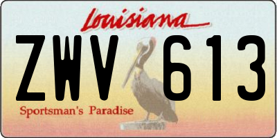 LA license plate ZWV613