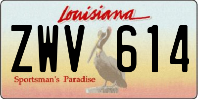 LA license plate ZWV614