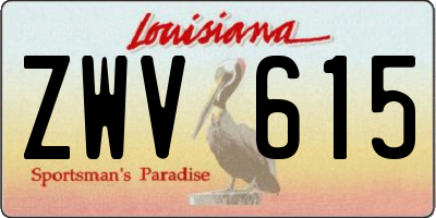 LA license plate ZWV615
