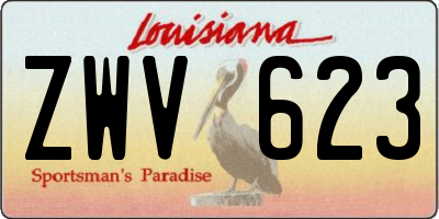 LA license plate ZWV623