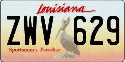 LA license plate ZWV629
