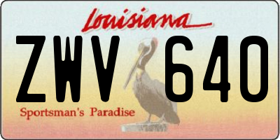 LA license plate ZWV640