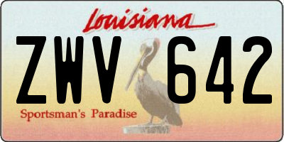 LA license plate ZWV642