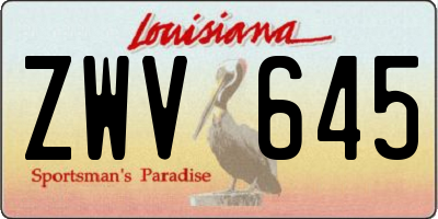 LA license plate ZWV645