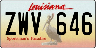 LA license plate ZWV646