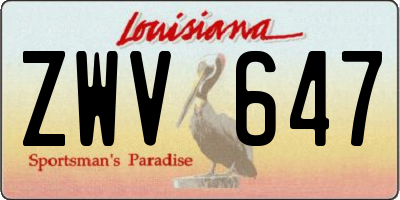 LA license plate ZWV647