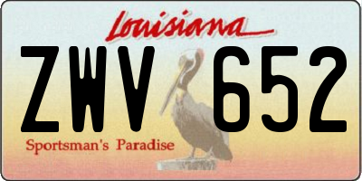 LA license plate ZWV652