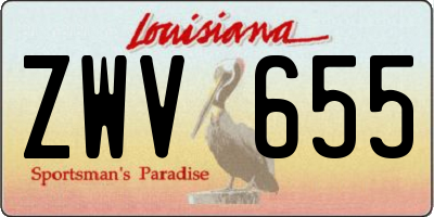 LA license plate ZWV655
