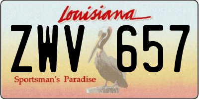LA license plate ZWV657