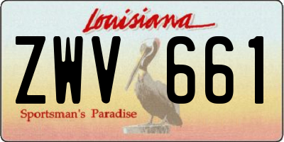 LA license plate ZWV661