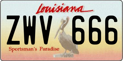 LA license plate ZWV666