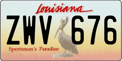 LA license plate ZWV676