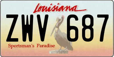 LA license plate ZWV687