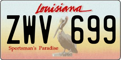 LA license plate ZWV699