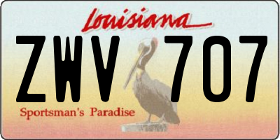 LA license plate ZWV707