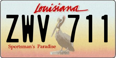 LA license plate ZWV711