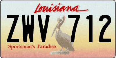 LA license plate ZWV712