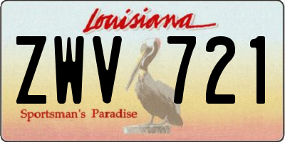 LA license plate ZWV721