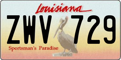 LA license plate ZWV729