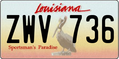 LA license plate ZWV736