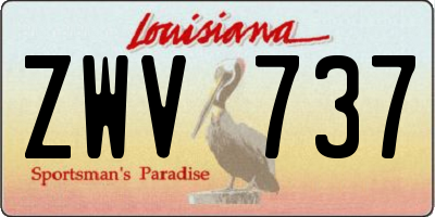 LA license plate ZWV737