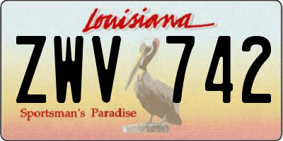 LA license plate ZWV742