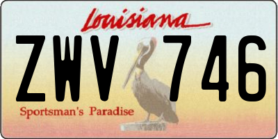 LA license plate ZWV746