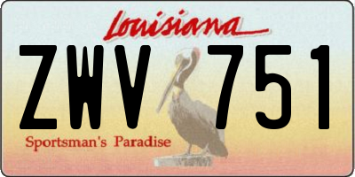 LA license plate ZWV751