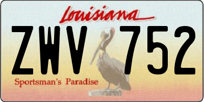 LA license plate ZWV752