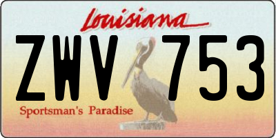 LA license plate ZWV753