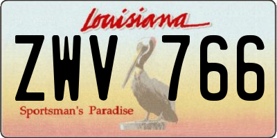 LA license plate ZWV766