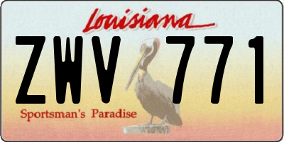 LA license plate ZWV771