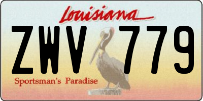 LA license plate ZWV779