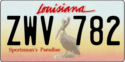 LA license plate ZWV782