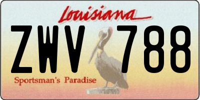 LA license plate ZWV788
