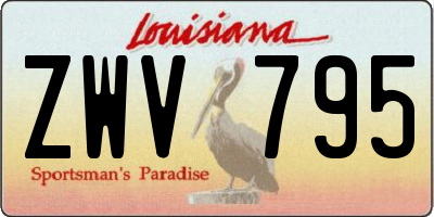 LA license plate ZWV795