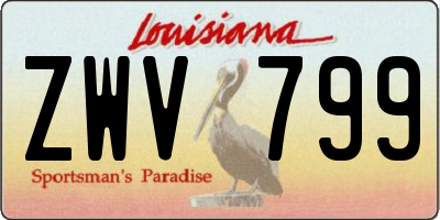 LA license plate ZWV799
