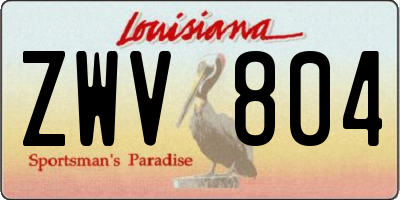 LA license plate ZWV804