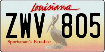 LA license plate ZWV805